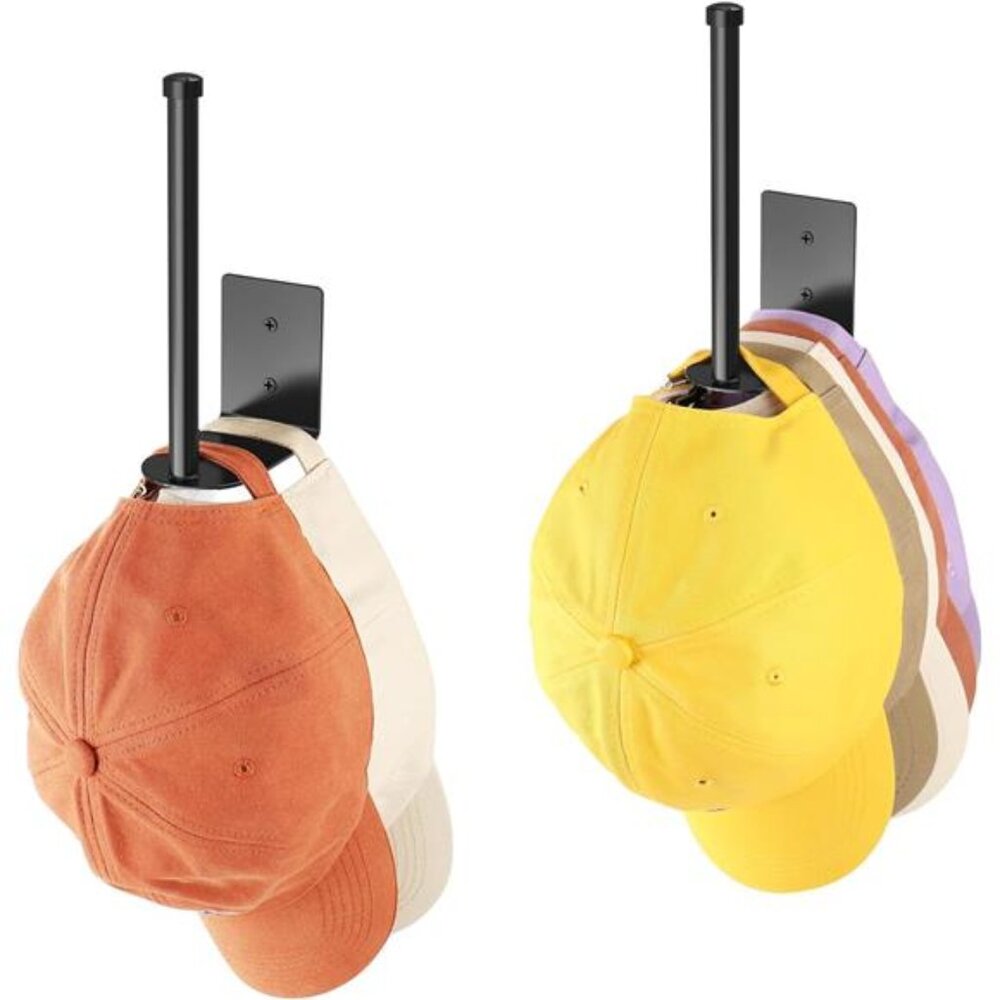 Hat Racks for Baseball Caps Stainless Steel Hat Organizer Storage For Door 2 PK